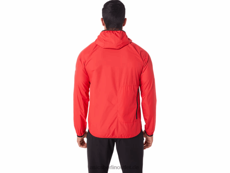 Packbare Herrenjacke BL4N1822Asics elektrisch rot/schwarz