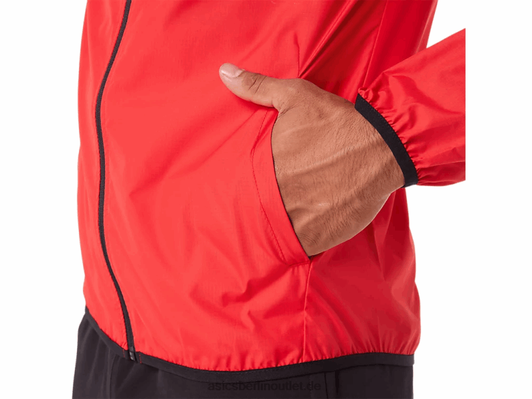 Packbare Herrenjacke BL4N1822Asics elektrisch rot/schwarz