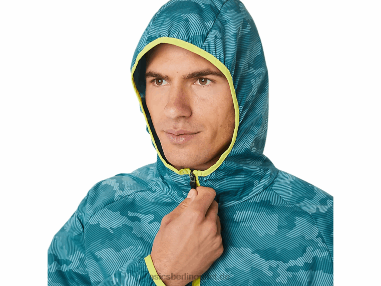 Packbare Herrenjacke BL4N1893Asics Misty Pine Print/Sauer Yuzu