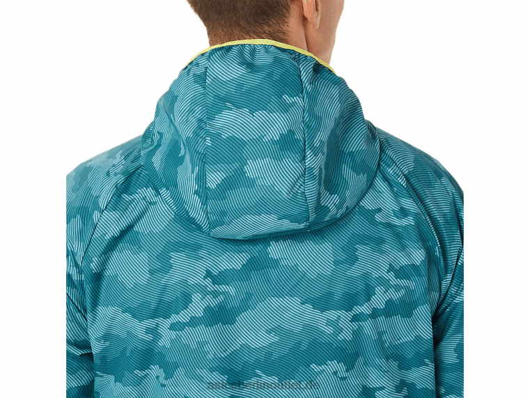 Packbare Herrenjacke BL4N1893Asics Misty Pine Print/Sauer Yuzu
