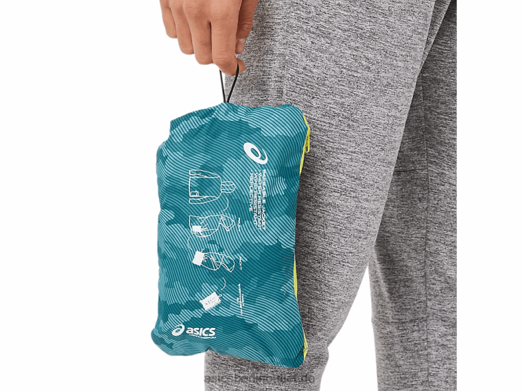 Packbare Herrenjacke BL4N1893Asics Misty Pine Print/Sauer Yuzu