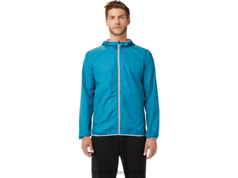 Packbare Herrenjacke BL4N2027Asics blaugrünes Heidekraut/Plattengestein