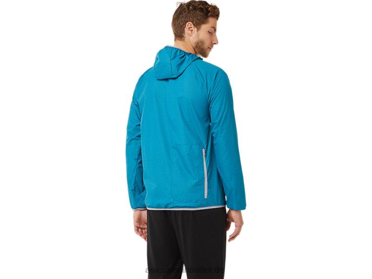 Packbare Herrenjacke BL4N2027Asics blaugrünes Heidekraut/Plattengestein