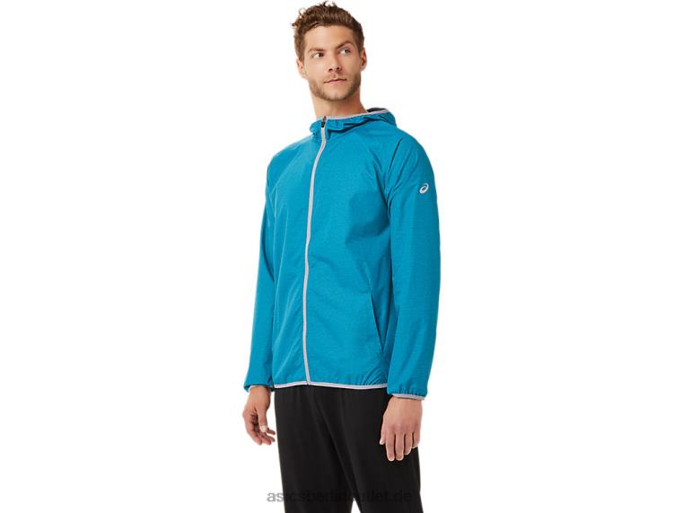 Packbare Herrenjacke BL4N2027Asics blaugrünes Heidekraut/Plattengestein