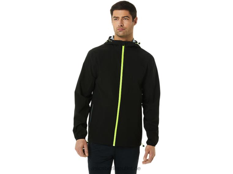 Wasserdichte Herrenjacke BL4N1403Asics Performance Schwarz/Hazard Green
