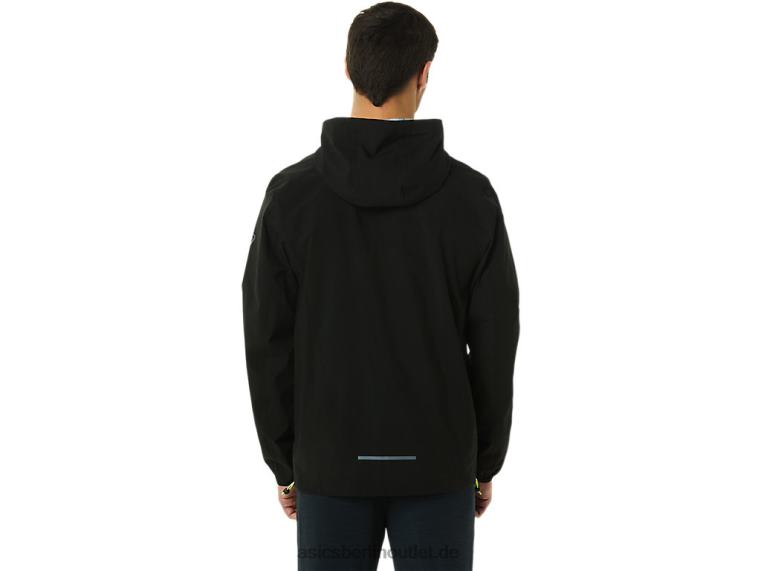 Wasserdichte Herrenjacke BL4N1403Asics Performance Schwarz/Hazard Green