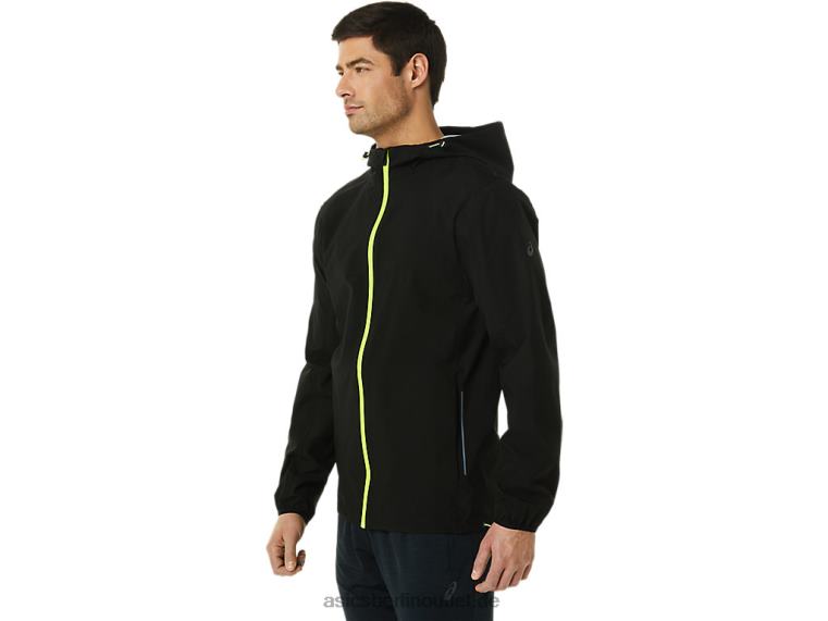 Wasserdichte Herrenjacke BL4N1403Asics Performance Schwarz/Hazard Green