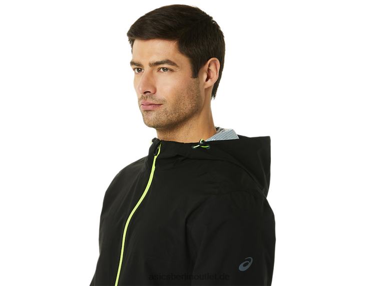 Wasserdichte Herrenjacke BL4N1403Asics Performance Schwarz/Hazard Green