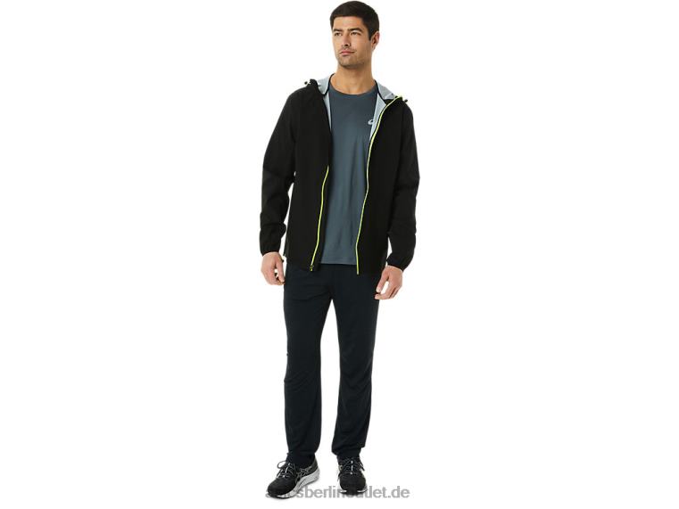 Wasserdichte Herrenjacke BL4N1403Asics Performance Schwarz/Hazard Green