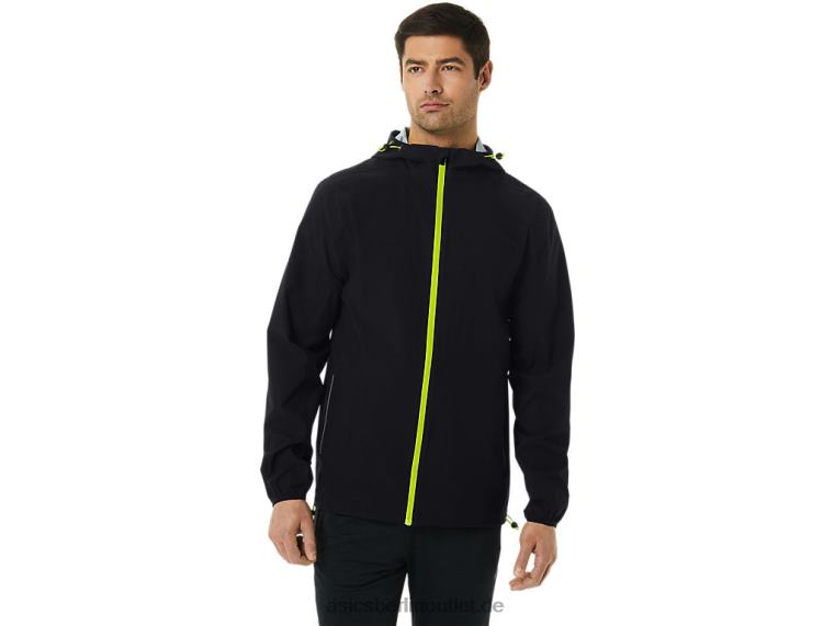 Wasserdichte Herrenjacke BL4N231Asics Performance Schwarz/Limettenschale