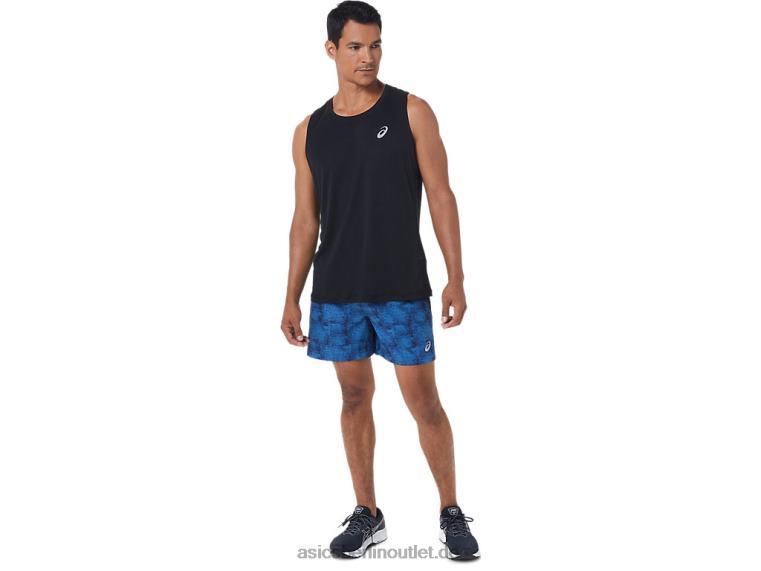 5-Zoll-Pr-Lyte-Shorts für Herren BL4N1040Asics Batikblauer Druck/perforiertes Schwarz