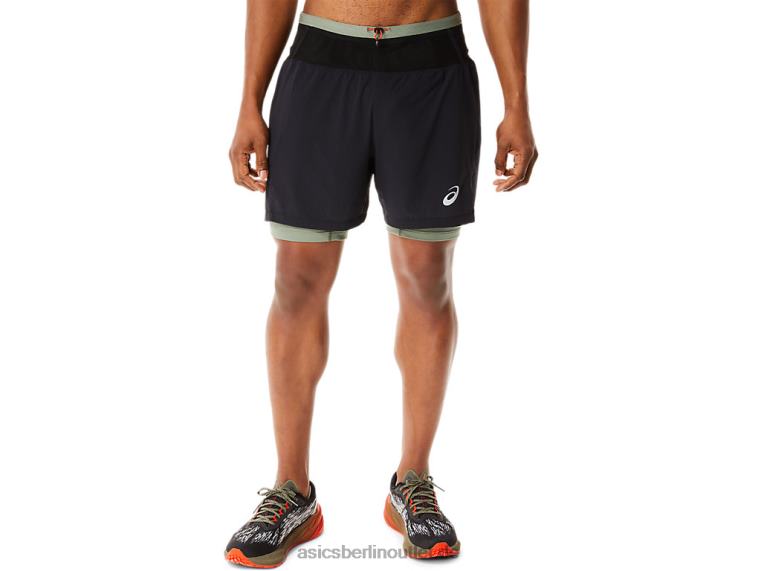 Fujitrail-Shorts für Herren BL4N1139Asics Performance Schwarz/Flechtengrün