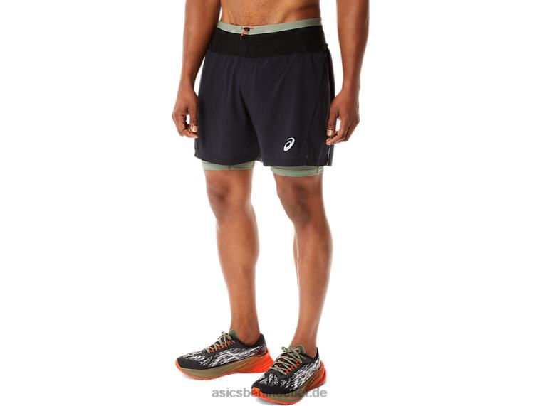Fujitrail-Shorts für Herren BL4N1139Asics Performance Schwarz/Flechtengrün