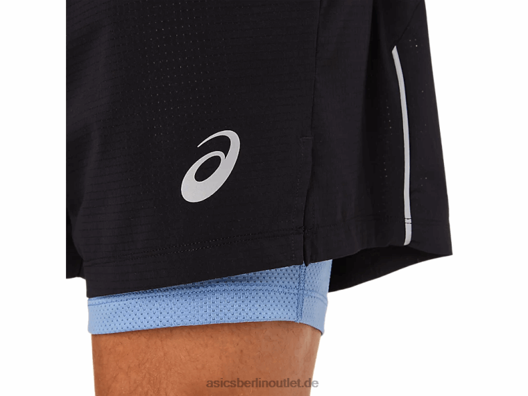 Fujitrail-Shorts für Herren BL4N1524Asics Performance Schwarz/Blau-Harmonie