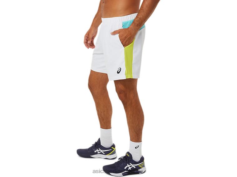 Herren-Court-Shorts im Colour-Block-Design BL4N1480Asics strahlend weiß