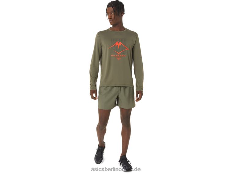 Herren-Shorts mit Fujitrail-Logo BL4N1075Asics Mantel grün