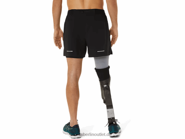 Herren-Straße 2-n-1 5 Zoll kurz BL4N1053Asics Leistung schwarz