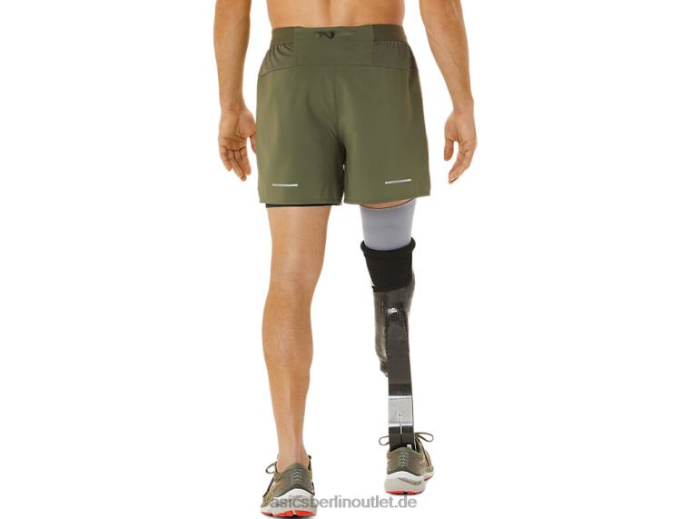 Herren-Straße 2-n-1 5 Zoll kurz BL4N1122Asics Mantelgrün/Performance-Schwarz