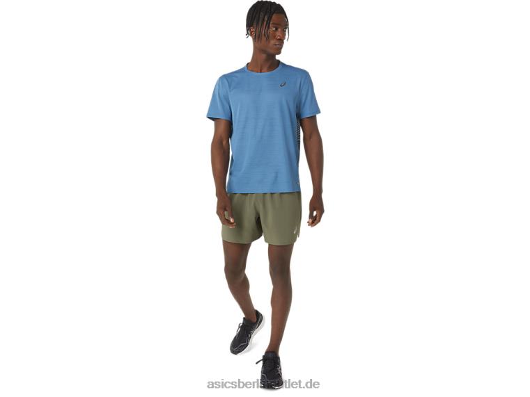 Herren-Straßenshorts, 5 Zoll BL4N1109Asics Mantel grün