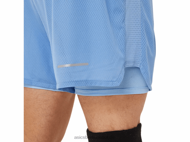 Herrenventilat 2-n-1 5 Zoll kurz BL4N1322Asics blaue Harmonie/blaue Glückseligkeit