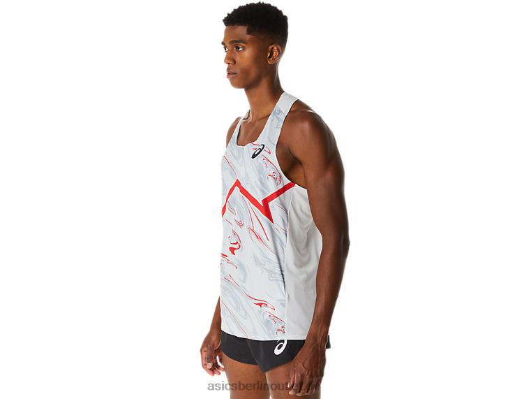 CJ-Line Light Singlet für Herren BL4N276Asics Gletschergrau/Elektrorot