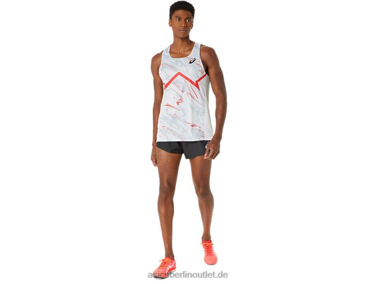 CJ-Line Light Singlet für Herren BL4N276Asics Gletschergrau/Elektrorot