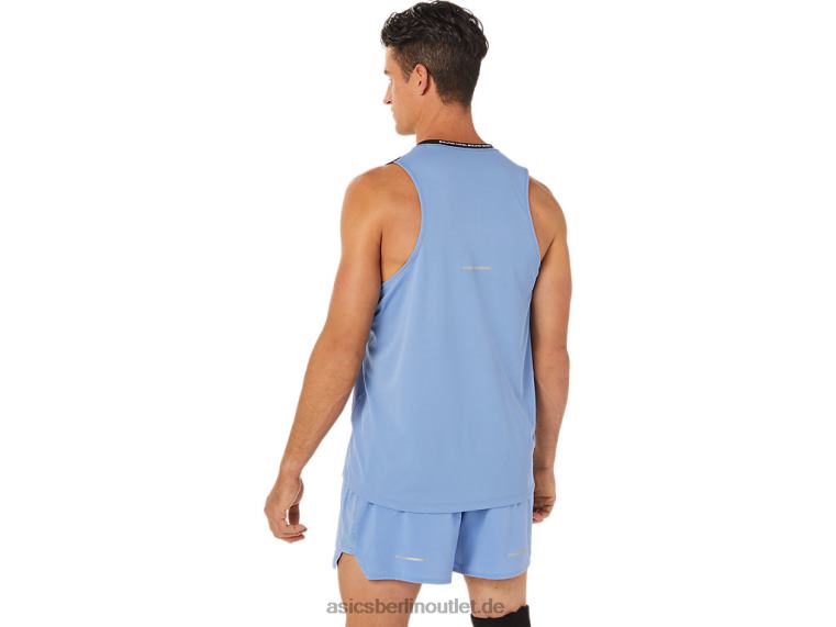 Herren-Renn-Singlet BL4N1332Asics Performance Schwarz/Blau-Harmonie