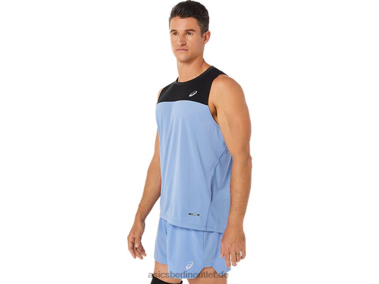 Herren-Renn-Singlet BL4N1332Asics Performance Schwarz/Blau-Harmonie