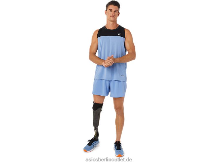 Herren-Renn-Singlet BL4N1332Asics Performance Schwarz/Blau-Harmonie