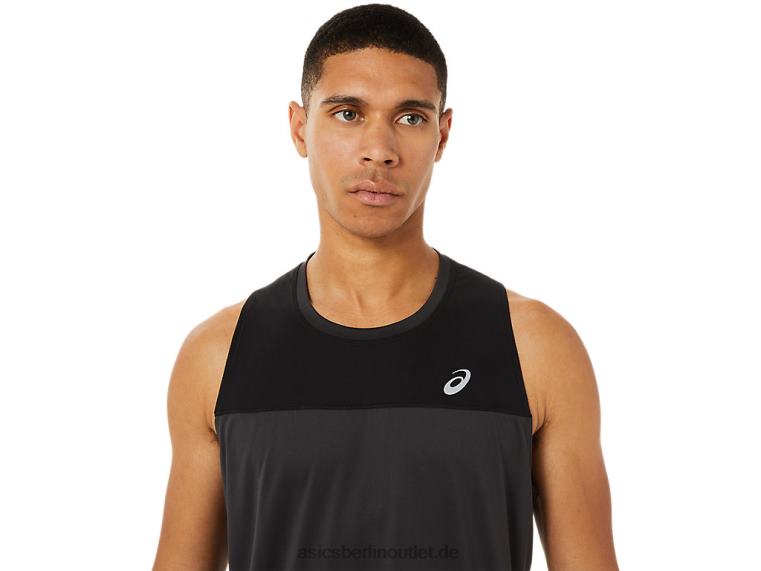 Herren-Renn-Singlet BL4N1393Asics Performance-Schwarz/Graphitgrau