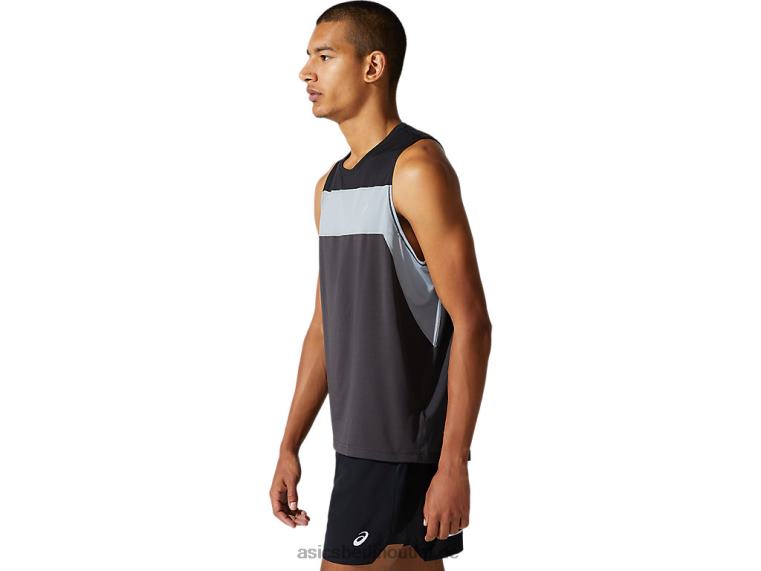 Herren-Renn-Singlet BL4N1982Asics Graphitgrau/Performance-Schwarz