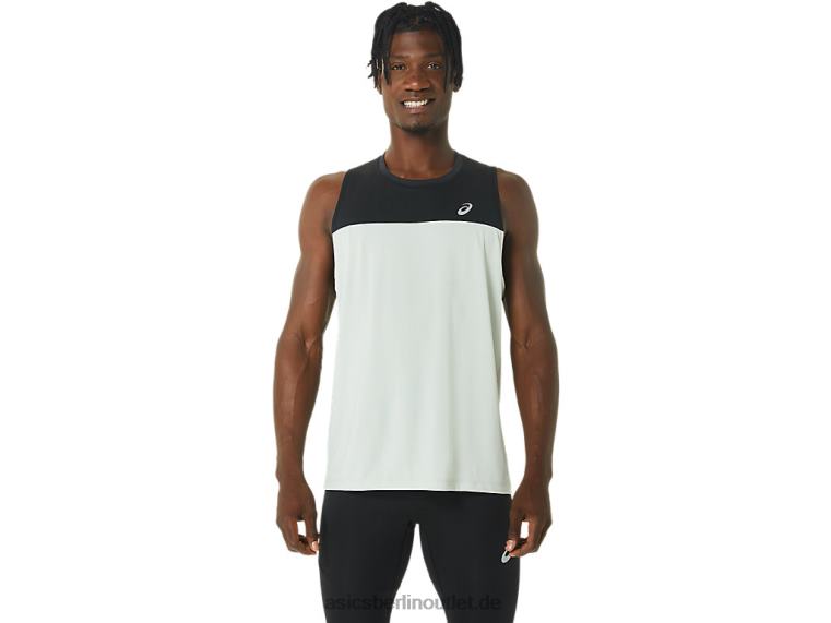 Herren-Renn-Singlet BL4N375Asics Performance Schwarz/Helles Salbei