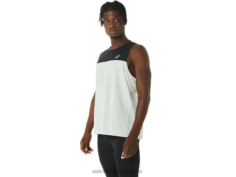 Herren-Renn-Singlet BL4N375Asics Performance Schwarz/Helles Salbei