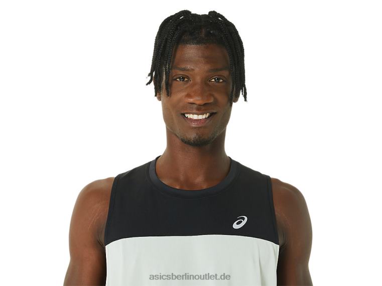 Herren-Renn-Singlet BL4N375Asics Performance Schwarz/Helles Salbei
