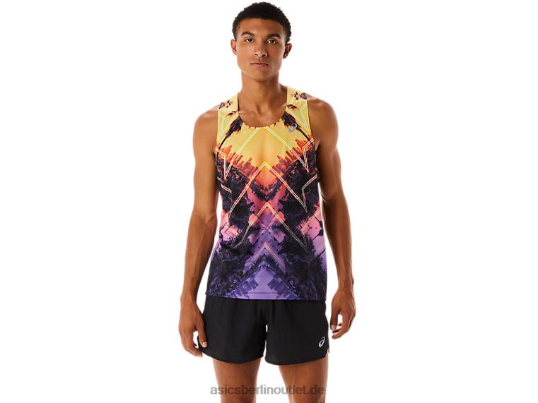 Marathon-Singlet für Herren BL4N252Asics hellorange/orange pop/amethyst
