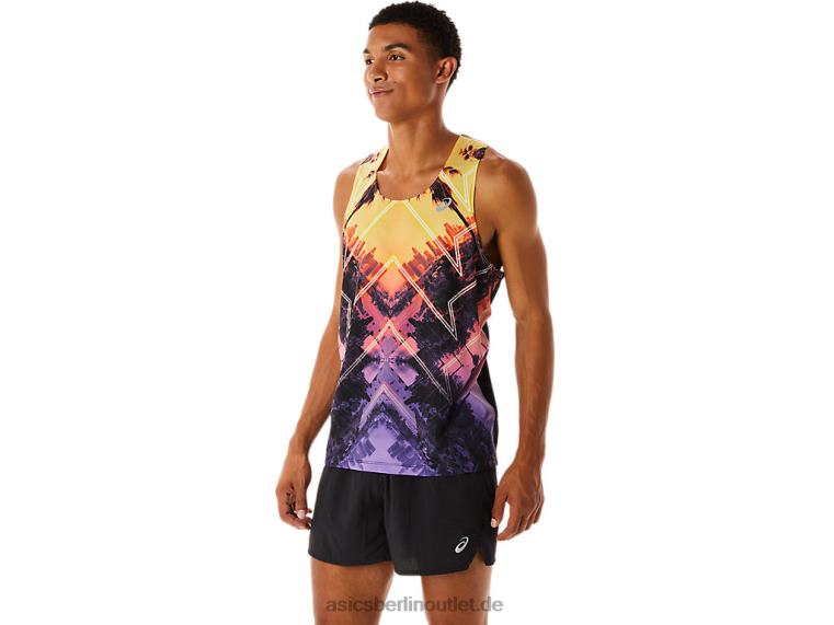 Marathon-Singlet für Herren BL4N252Asics hellorange/orange pop/amethyst