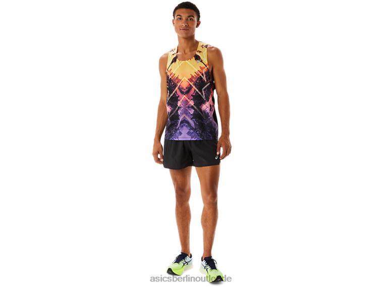 Marathon-Singlet für Herren BL4N252Asics hellorange/orange pop/amethyst