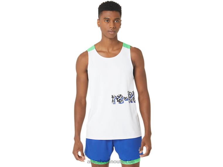 Neues, robustes, wiederverwendetes Lauf-Singlet für Herren BL4N30Asics weiß/spur