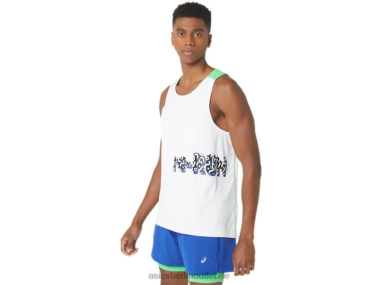 Neues, robustes, wiederverwendetes Lauf-Singlet für Herren BL4N30Asics weiß/spur