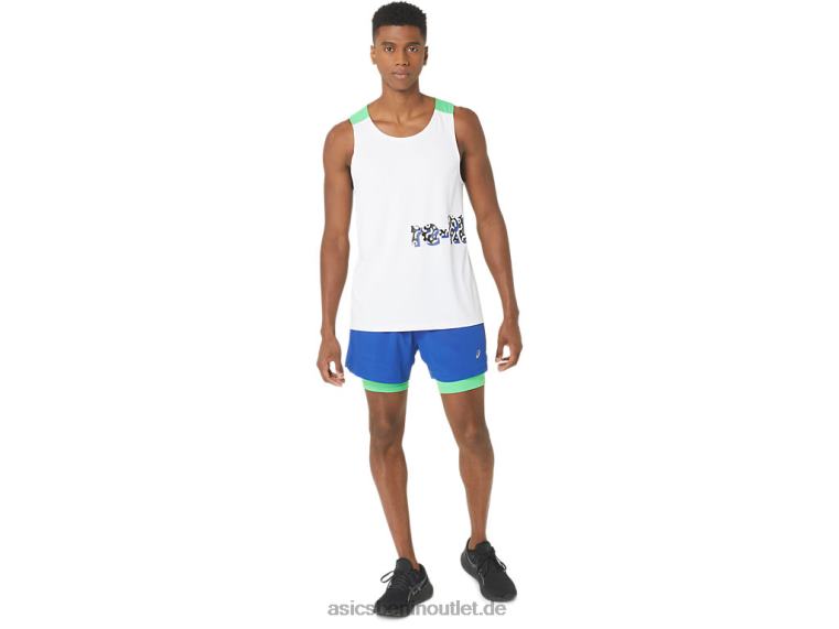 Neues, robustes, wiederverwendetes Lauf-Singlet für Herren BL4N30Asics weiß/spur