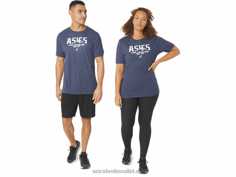 1977 MTN-T-Shirt BL4N2036Asics Peacoat-Heidekraut