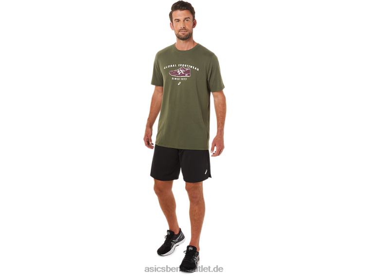 1977 Sportbekleidungs-T-Shirt BL4N1654Asics olivfarbene Leinwand