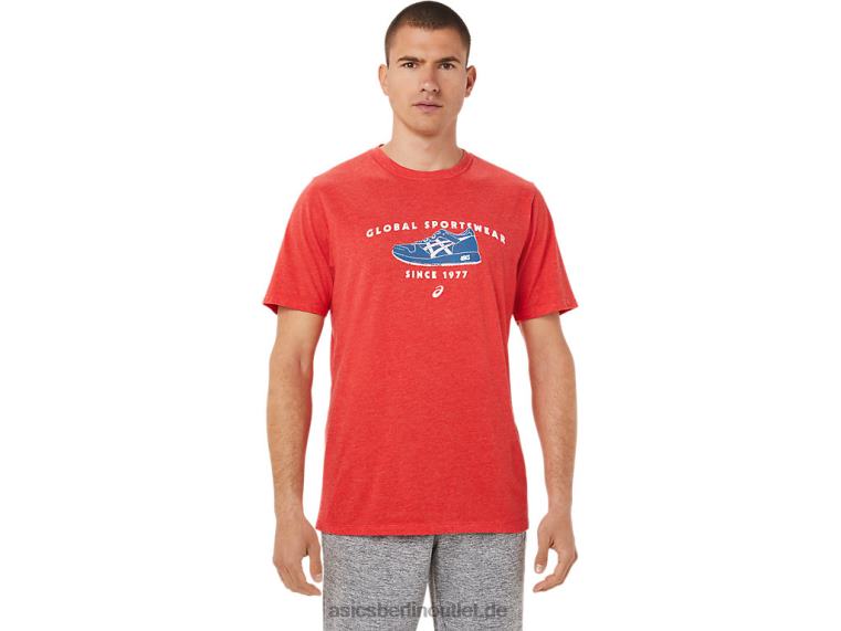 1977 Sportbekleidungs-T-Shirt BL4N781Asics klassisches rotes Heidekraut