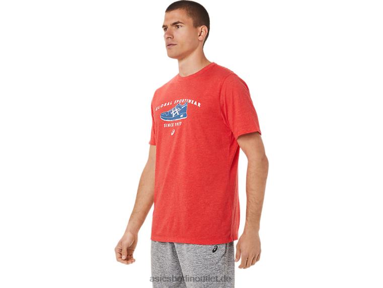 1977 Sportbekleidungs-T-Shirt BL4N781Asics klassisches rotes Heidekraut