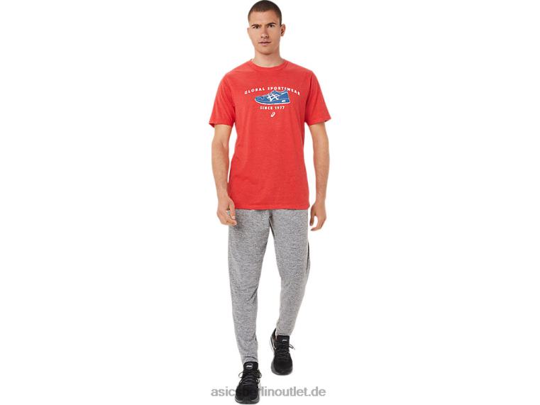 1977 Sportbekleidungs-T-Shirt BL4N781Asics klassisches rotes Heidekraut