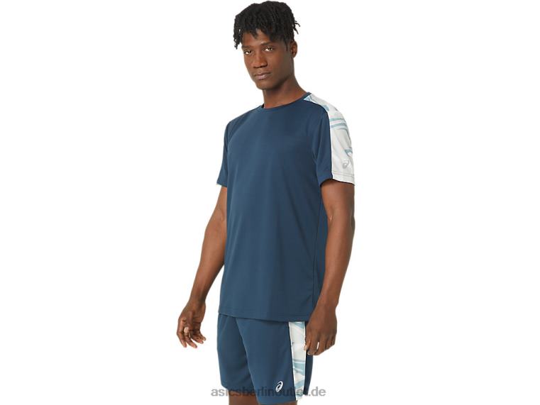 Block-Kurzarmoberteil BL4N66Asics Französischer Blau/Polarton