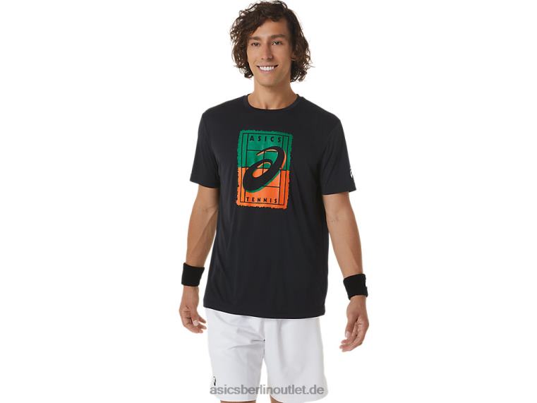 Court GS Grafik-T-Shirt für Herren BL4N450Asics Leistung schwarz