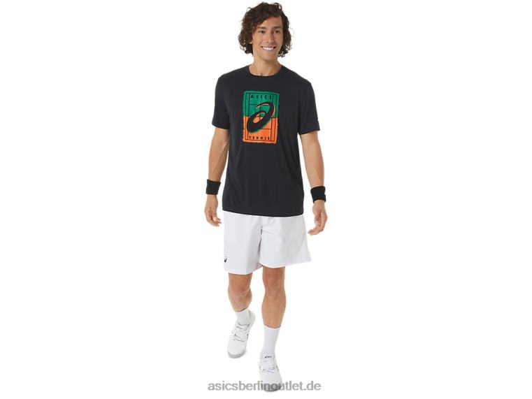 Court GS Grafik-T-Shirt für Herren BL4N450Asics Leistung schwarz