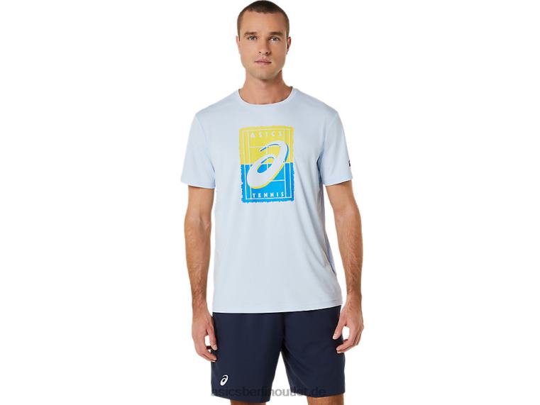 Court GS Grafik-T-Shirt für Herren BL4N474Asics weicher Himmel