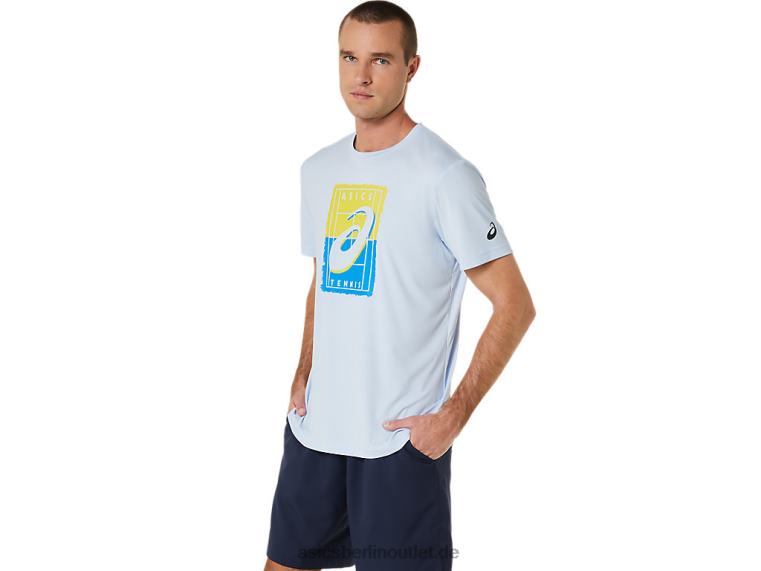 Court GS Grafik-T-Shirt für Herren BL4N474Asics weicher Himmel